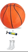 Basketbol Topu 7 Numara İç ve Dış Mekan Uygun Turuncu Basketbol Topu+Pompa+Çorap - 1