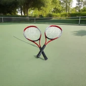 2li Kort Tenis Yetişkin Raketi Seti Başlangıç Seviye Tenis Raketi Seti+Pro Top - 3