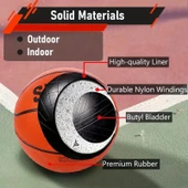 Basketbol Topu 7 Numara İç ve Dış Mekan Uygun Turuncu Basketbol Topu+Pompa+Çorap - 5