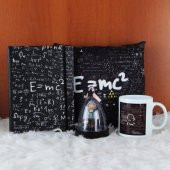Albert Einstein Set Einstein Defter Puf Yastık Kupa Fanus Biblo - 1
