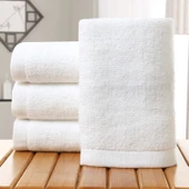10 ADET Otel Havlusu Pamuklu 70x140cm Yüksek Kaliteli Beyaz Banyo Havlusu 400gr Havlu - 2