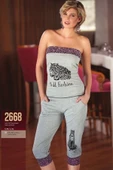 Leopar Desenli Straplez Takım - 1