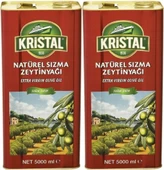 Kristal Zeytinyağı 10LT Natürel Sızma Soğuk Sıkım (Teneke) (2PK*5LT) - 1