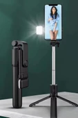 Kendiliğinden Led Işıklı Kumandalı Uzayabilen Selfie Çubuğu,masa Üstü Tripod - 5