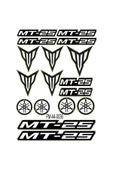 PROMOT MT-25 YAMAHA MT MOTOSİKLET STİCKER SETİ A4 EBATI ÇOKLU STİCKER 01 - 1