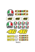 PROMOT 46 AGV TASARIMLI EKİPMAN KASK MOTORSİKLET STİCKER SETİ 01 - 1