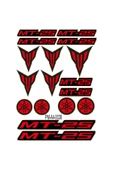 PROMOT MT-25 YAMAHA MT MOTOSİKLET STİCKER SETİ A4 EBATI ÇOKLU STİCKER 03 - 1