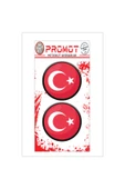 PROMOT TÜRK BAYRAĞI 3D KABARTMALI DAMLA LOGO STİCKER 5cm 03 - 1