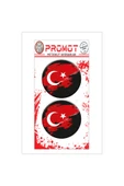 PROMOT TÜRK BAYRAĞI 3D KABARTMALI DAMLA LOGO STİCKER 5cm 01 - 1