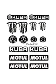 PROMOT KUBA TASARIMLI EKİPMAN KASK MOTOSİKLET STİCKER SETİ 02 - 1