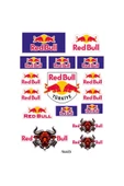 PROMOT SPONSOR REDBULL EKİPMAN KASK MOTORSİKLET STİCKER SETİ 01 - 1