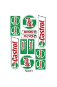 Rebon MotoDesign CASTROL SPONSOR TASARIMLI EKİPMAN KASK MOTORSİKLET STİCKER SETİ 01 - 1
