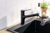 Hansgrohe Zesis M33  Tek kollu Eviye Bataryası 150 2 jet Satin Siyah - 1