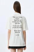 Koton Oversize Arkası Baskılı Sloganlı Bisiklet Yaka Kısa Kollu Tişört thumbnail 4