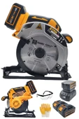 STAXX POWER  Kömürsüz Motor Çift Pistonlu 36v 5ah Çift Akülü Sunta Ahşap Kesme Daire Testere + 185mm Bıçak - 1