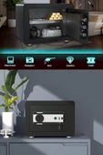 STAXX POWER  Parmak Okutmalı Parmak İzli Ev ve Otel Tipi Elektronik Şifreli Çelik Para Kasası 25x35cm Ultra Lüx - 4