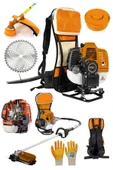 STAXX POWER  Turbo Çelik Krank 7.9hp 63cc Benzinli Sırt Tipi Tırpan Çayır Ot Biçme Makinesi +canavar Başlık +yağ - 2