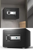 STAXX POWER  Parmak İzli Elektronik Şifreli Çelik Para Kasası Ev Otel Tipi Değerli Eşya Para Kasası 25x35cm - 4