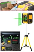 STAXX POWER  Mini Boy Portatif 2 Köşe Pilli Dikey Ve Yatay Yeşil Işık Lazer Çizgi Hizalama Makinesi + Tripod - 3