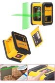 STAXX POWER  Yellow Mini Ufak Boy Portatif 2 Köşe Pilli Dikey Ve Yatay Yeşil Işık Lazer Çizgi Hizalama Makinesi - 1