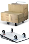 stilmax  300 Kg Kapasiteli Katlanır Tabla Koli Yük Paket Taşıma El Arabası Kaydırmaz Taban Depo El Arabası - 1