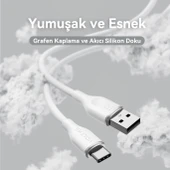 VOLTME C2006 Powerlink Moss 60W USB to Type C Şarj Kablosu 1.8M 3A- Beyaz - 2