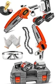 stilmax  Germany 21v 3ah Çift Akülü 15 Cm Pala Dal Budama Bıçkı Makinası Yağ Pompalı Kullanım 2 Yıl Garanti - 1