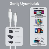 VOLTME C2036 Powerlink Moss 100W  Type-C Şarj Kablosu 1.8M 5A- Beyaz - 6