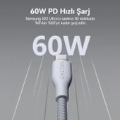 VOLTME C2044 Powerlink Rugg 60W USB to Type-C Şarj Kablosu 1M 3A -Gri thumbnail 3