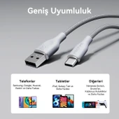 VOLTME C2048 Powerlink Rugg 60W USB to Type-C Şarj Kablosu 1.8M 3A- Gri - 7