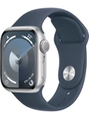 Apple Watch Seri 9 Gps 41MM Gümüş Rengi Alüminyum Kasa Spor Kordon - M/l MR913TU/A - TEŞHİR - 1