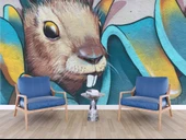 Grafitti Tavşan Temalı Duvar Kağıdı - 6