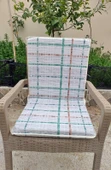 1 Adet Komutan Arkalıklı Sandalye Minderi, Extra Kalın (Kalınlık 5cm)-Ekose Yeşil - 1