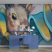 Grafitti Tavşan Temalı Duvar Kağıdı - 4
