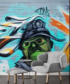 Grafitti Uzaylı Temalı Duvar Kağıdı thumbnail 5