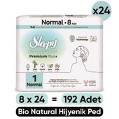 Sleepy Bio Natural Premium Plus Hijyenik Ped Normal 8x24 Ped (192 Adet) - 1