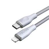 VOLTME C2082 Powerlink Rugg 60W Type-C to Lightning  Şarj Kablosu 1.2M 3A-Gri - 1