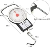 22 Kg/50lb Kancalı Tartı Aleti 1 Metre Mezuralı Askılı Balıkçı Terazisi - 2