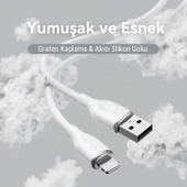 VOLTME C2088 Powerlink Moss 60W USB to Lightning Şarj Kablosu 1.2M 3A- Beyaz - 2