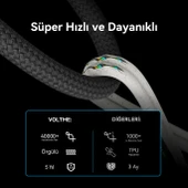 VOLTME C2070 Stark 60W Type-C Şarj Kablosu 2M 3A-Siyah - 5