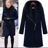 Kürklü Kadın Kaşmir Kaşe Kaban thumbnail 2