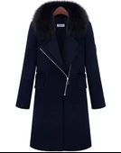 Kürklü Kadın Kaşmir Kaşe Kaban thumbnail 1