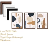 Bohem Tarz ev ve ofis dekoru,hediyelik Çerçeveli 3'lu Dekoratif Tablo 37 - 4