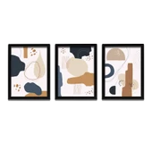 Bohem Tarz ev ve ofis dekoru,hediyelik Çerçeveli 3'lu Dekoratif Tablo 37 - 2