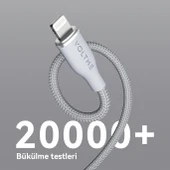 VOLTME C2111 Powerlink Rugg 60W USB to Lightning Şarj Kablosu 1.2M 3A- Gri - 3