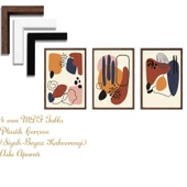 Bohem Tarz ev ve ofis dekoru,hediyelik Çerçeveli 3'lu Dekoratif Tablo 47 - 4