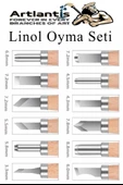 Linol Oyma Seti 3 Parça 1 Paket Linol Oyma Kesme Bıçak Seti 3 Bıçaklı Linolyum Baskı Ahşap Saplı - 2