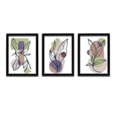 Bohem Tarz ev ve ofis dekoru,hediyelik Çerçeveli 3'lu Dekoratif Tablo 78 - 2