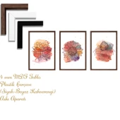 Bohem Tarz ev ve ofis dekoru,hediyelik Çerçeveli 3'lu Dekoratif Tablo 90 - 2