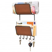 65441ES MEKTUPLUK,ANAHTARLIK,ASKILIK 2 KATLI VEGAN DERİ KAPLAMALI 19X37X8CM - 1